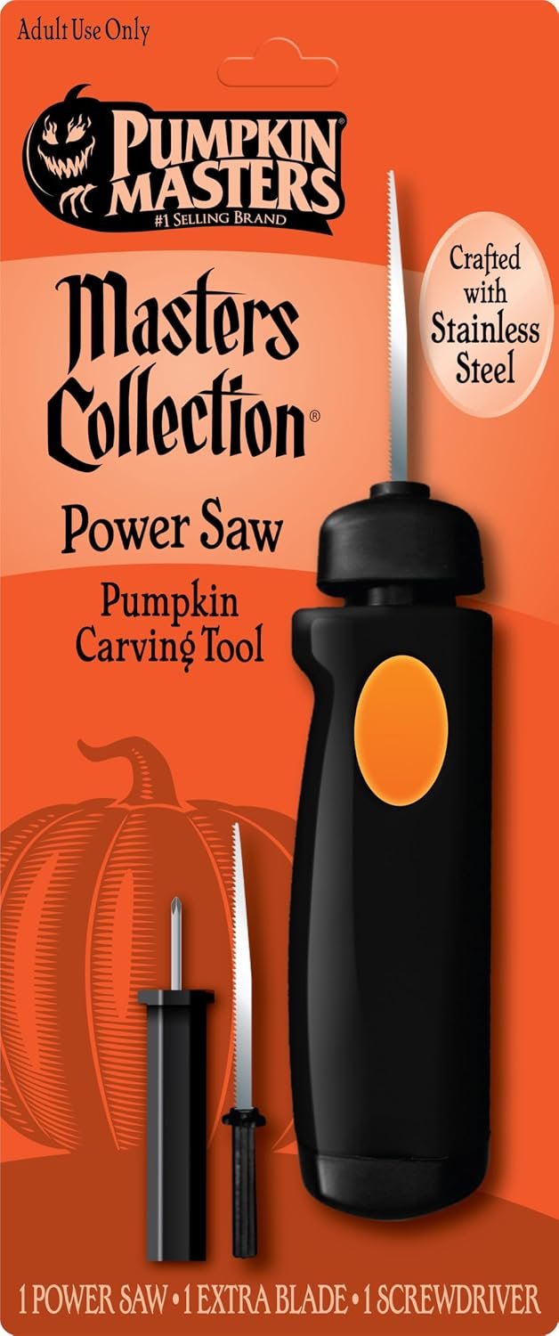 Pumpkin Masters Power Saw, Easy-Grip Design with Interchangeable Blades