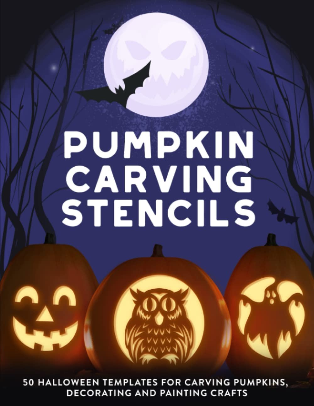 Pumpkin Carving Stencils, 50 Halloween Templates for Carving and Painting