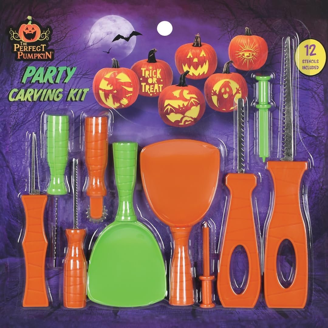 Seasons Party Pumpkin Carving Kit with 12 Stencils
