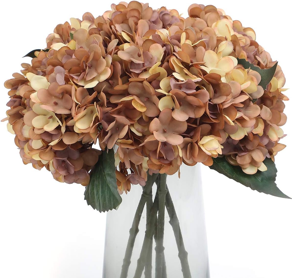 Kimura's Cabin Artificial Fall Hydrangea Flowers, 6 Pcs, Autumn Yellow