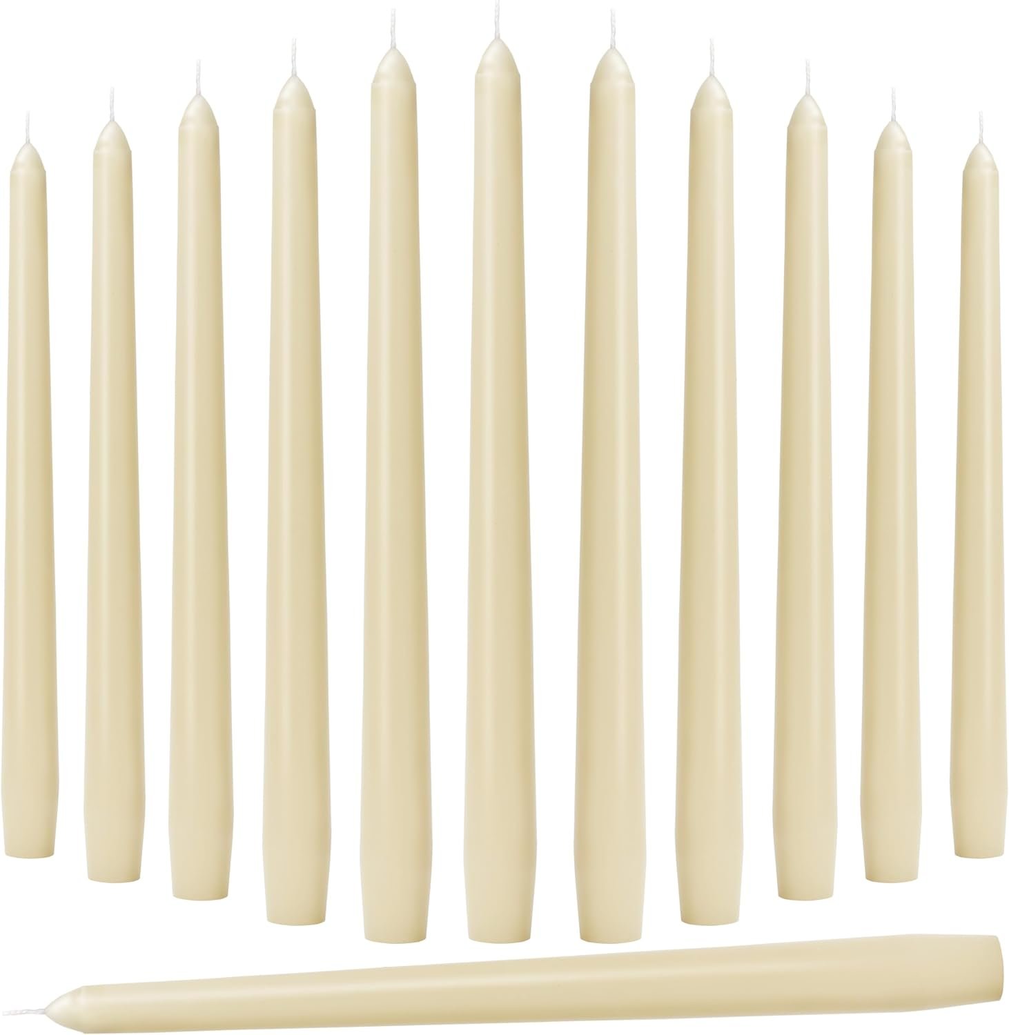 Ivory Taper Candles, 10 Inch, Dripless Smokeless, Unscented