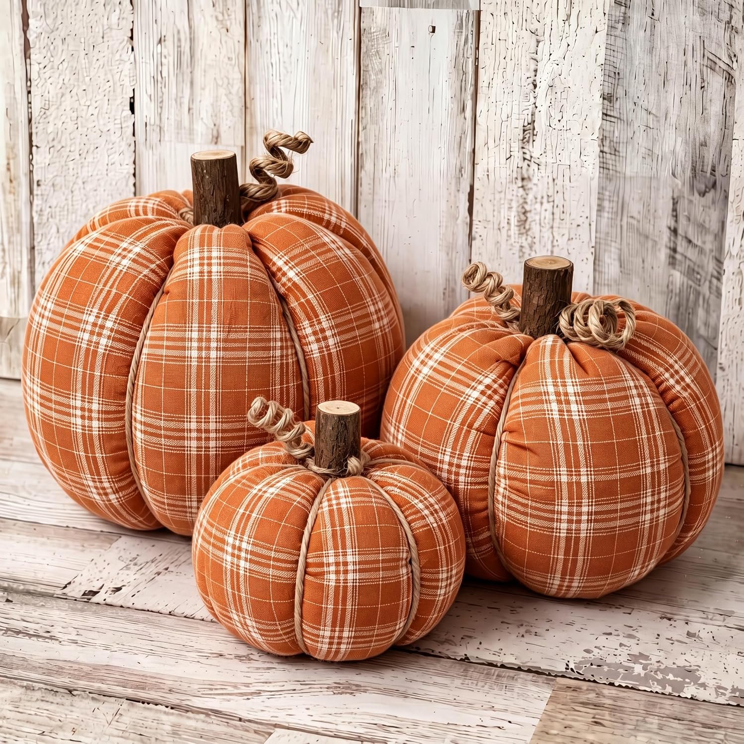 Marsui Fall Fabric Pumpkins Decor, 3 Pcs, Artificial