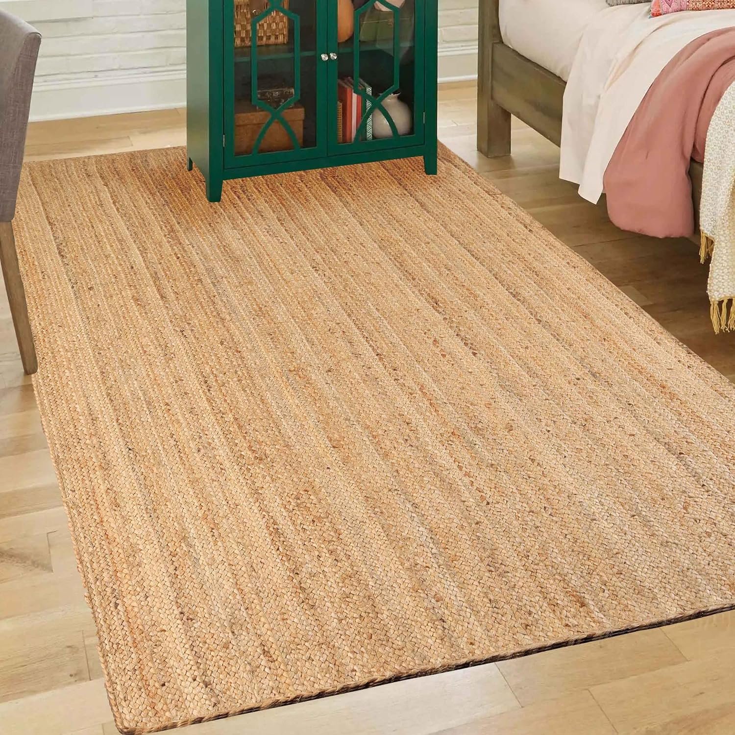 Superior Hand Woven Natural Fiber Braided Jute Area Rug, 3' x 5'
