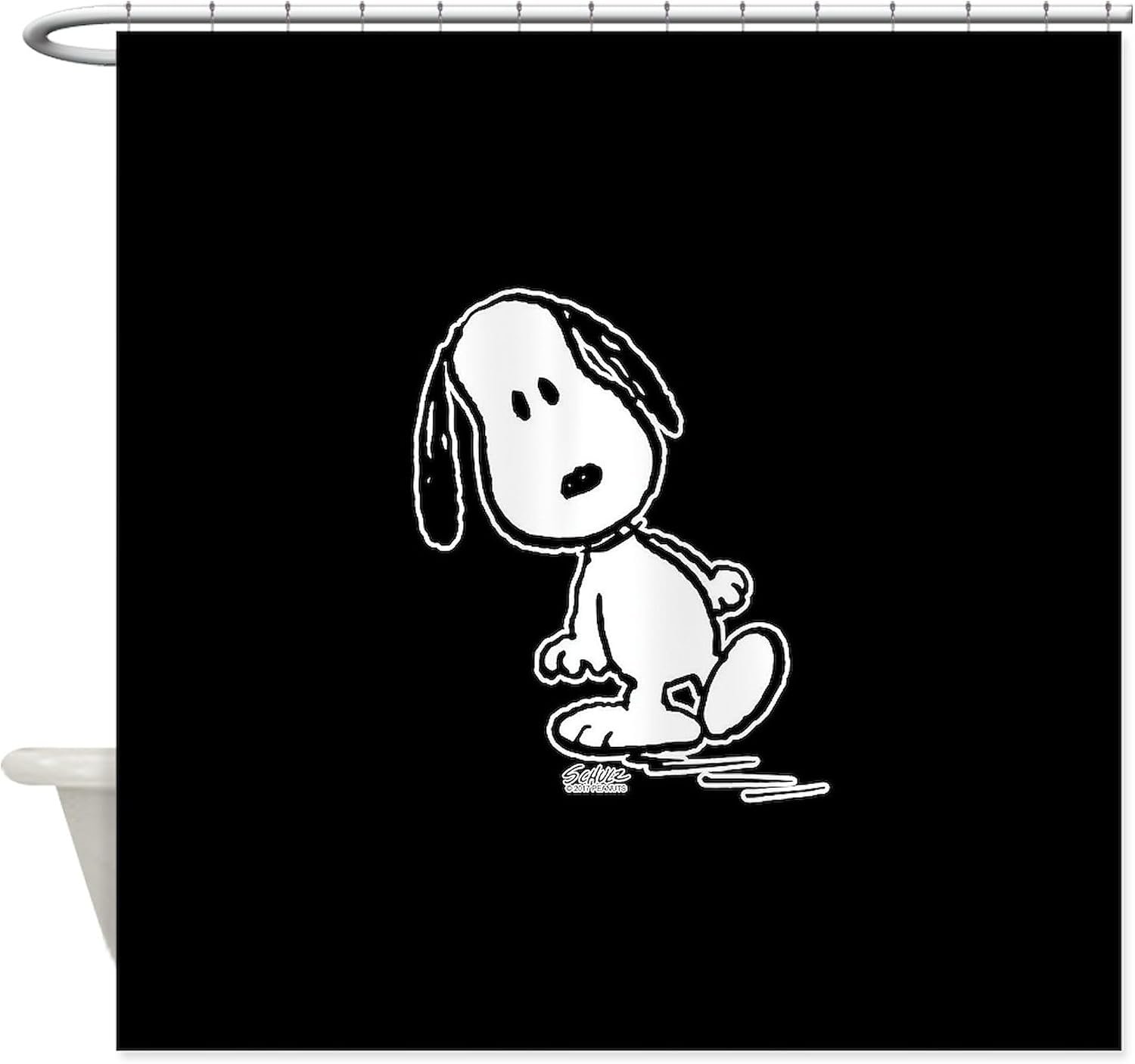 CafePress Peanuts Snoopy Decorative Fabric Shower Curtain