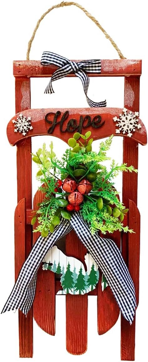 Grace Home Rustic Wooden Sled with Hope Lettering, 16.5 Inch