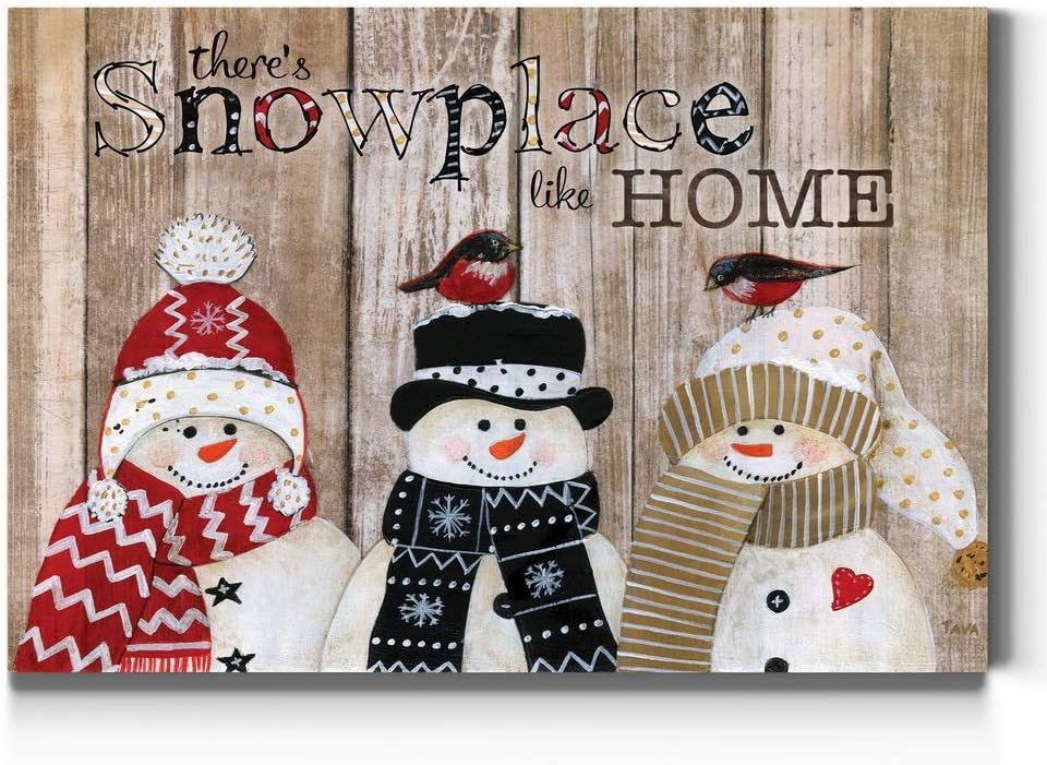 Renditions Gallery Snowplace Like Home Canvas Wall Art, 12x18 Inch