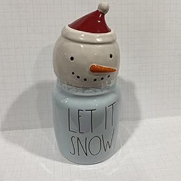 Rae Dunn LET IT SNOW Ceramic Christmas Canister