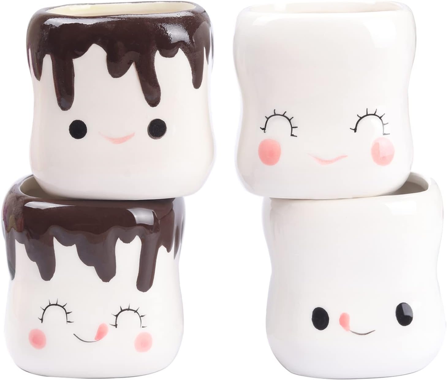 Mycts Marshmallow Mugs, Set of 4, Hot Chocolate Cocoa Mugs