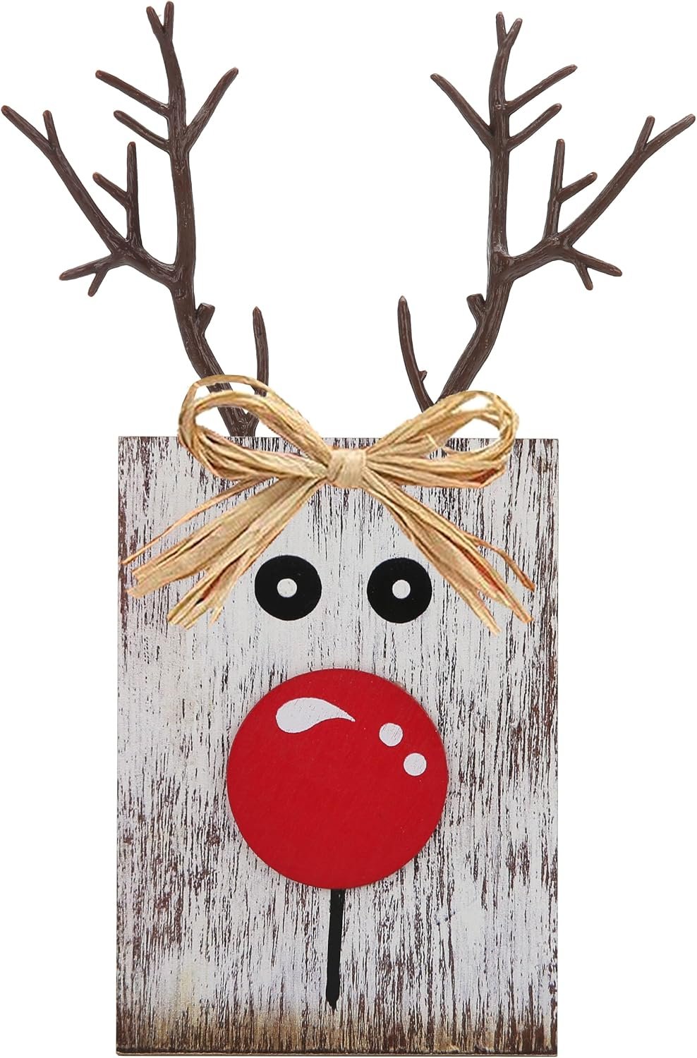 Rustic Wooden Reindeer Sign, Farmhouse Christmas Decor
