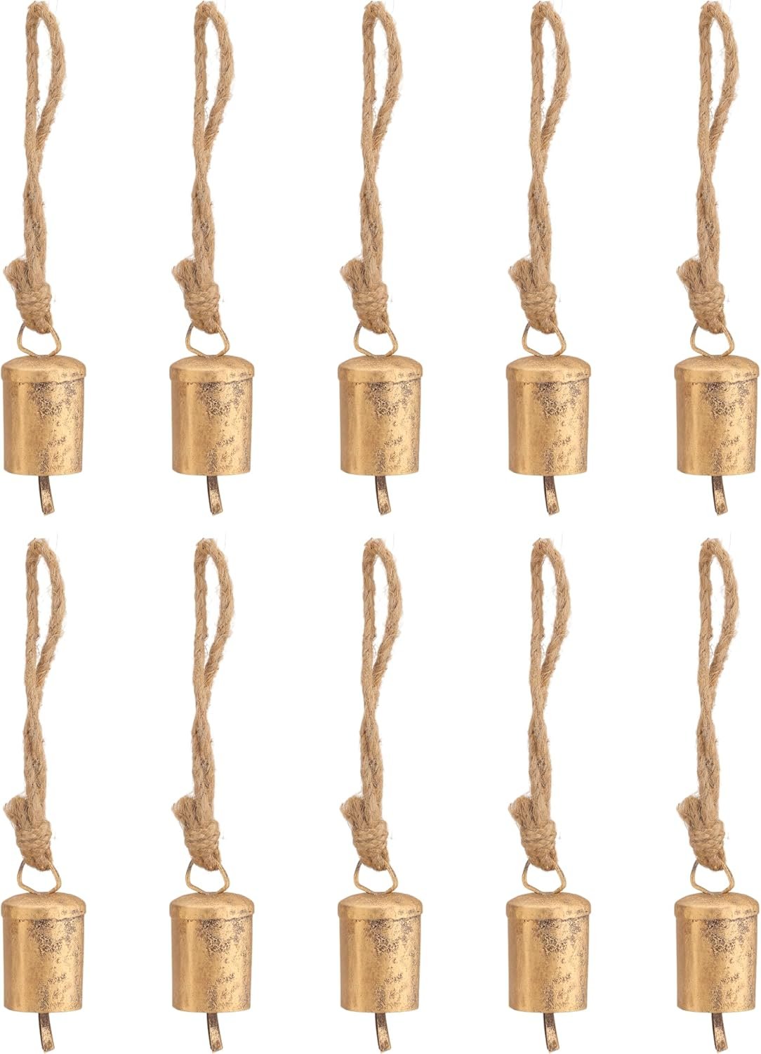 Vivanta 10 Pcs Rustic Gold Metal Bells for Crafts