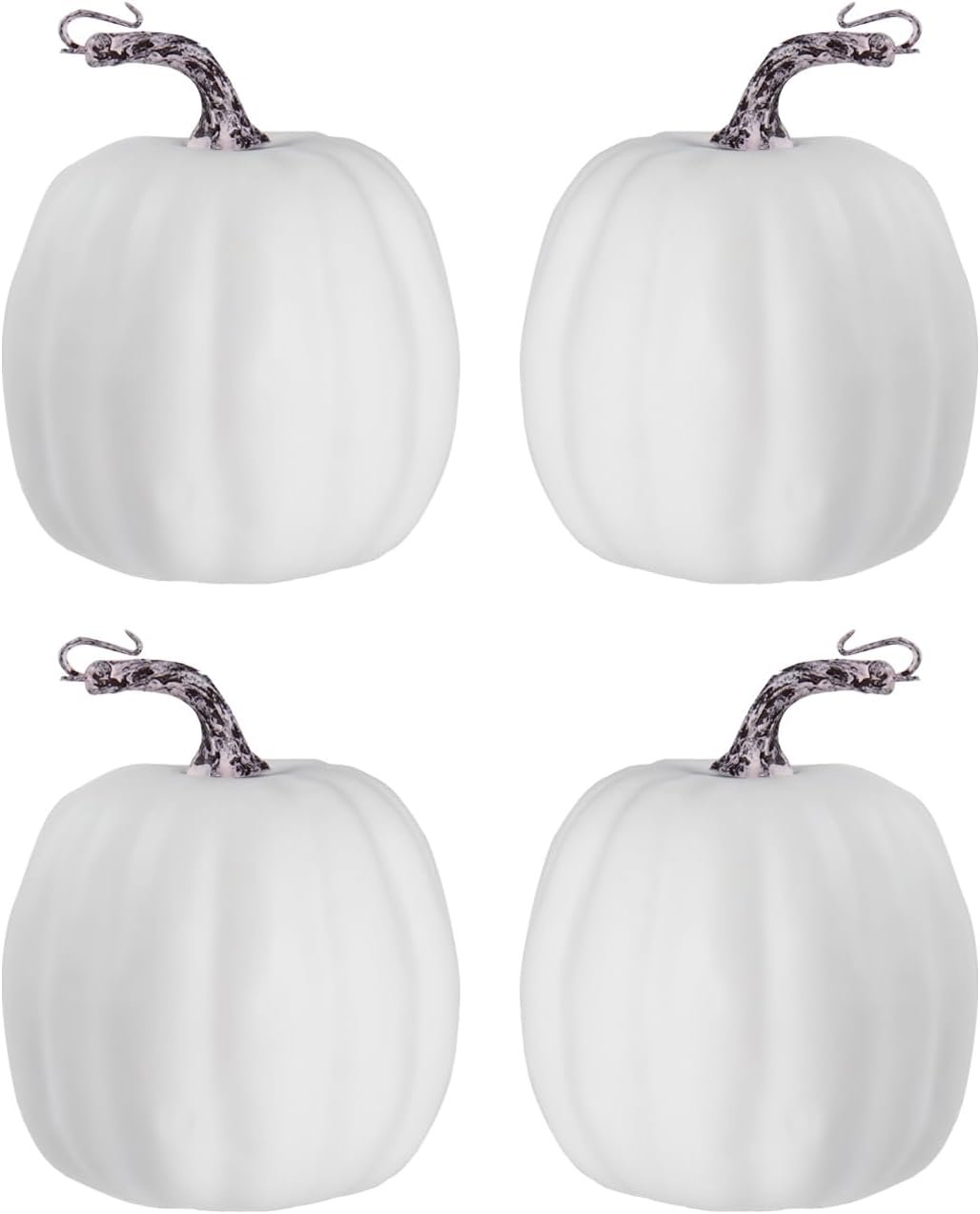 White Artificial Pumpkins, 4-Pack