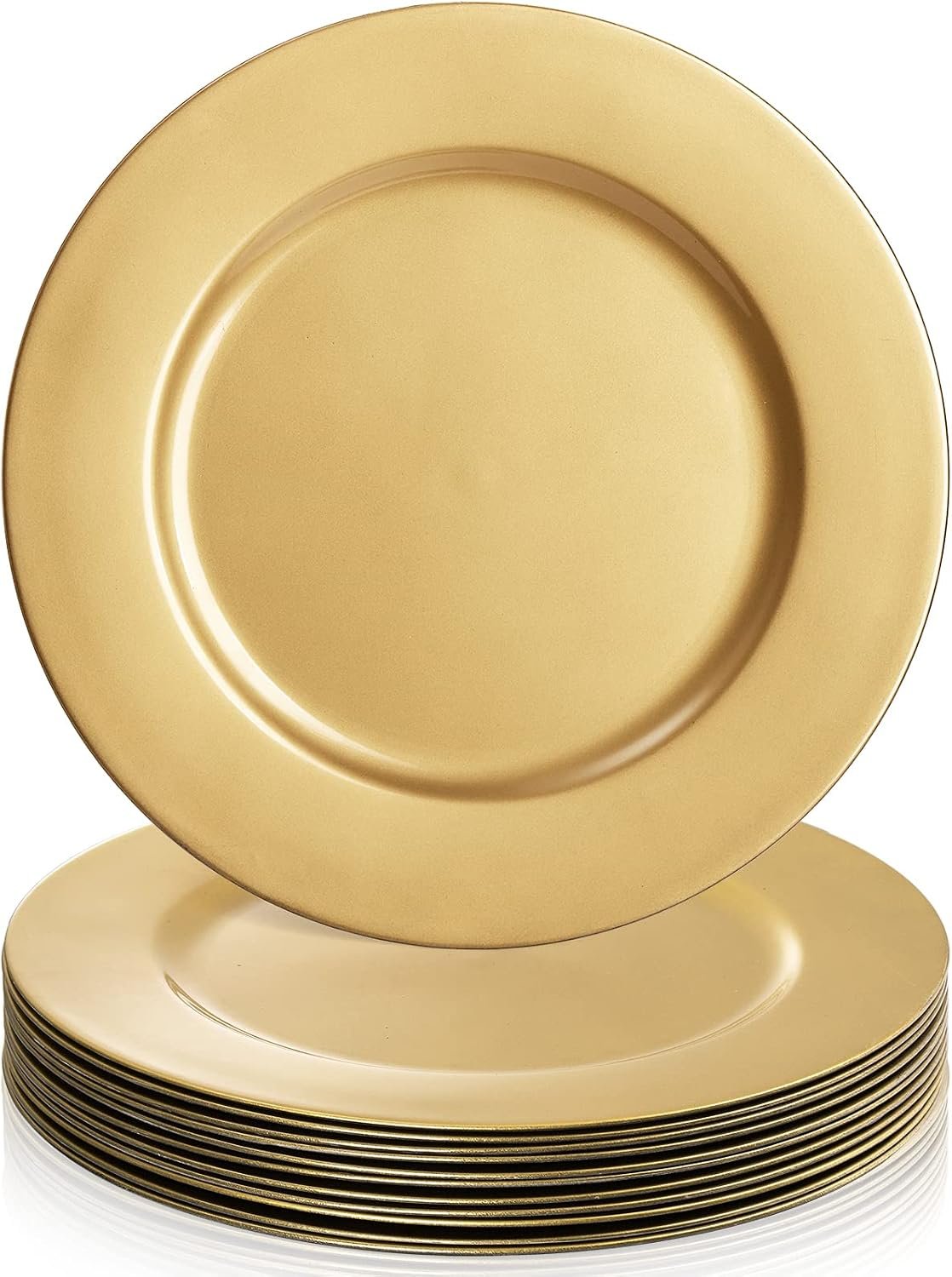 Gold Charger Plates, Set of 12