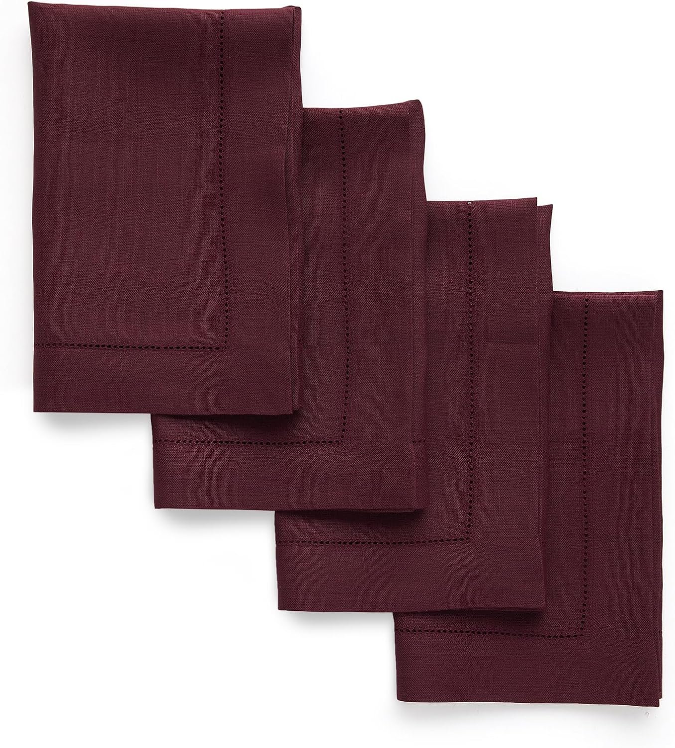 Burgundy Linen Dinner Napkins, Set of 4