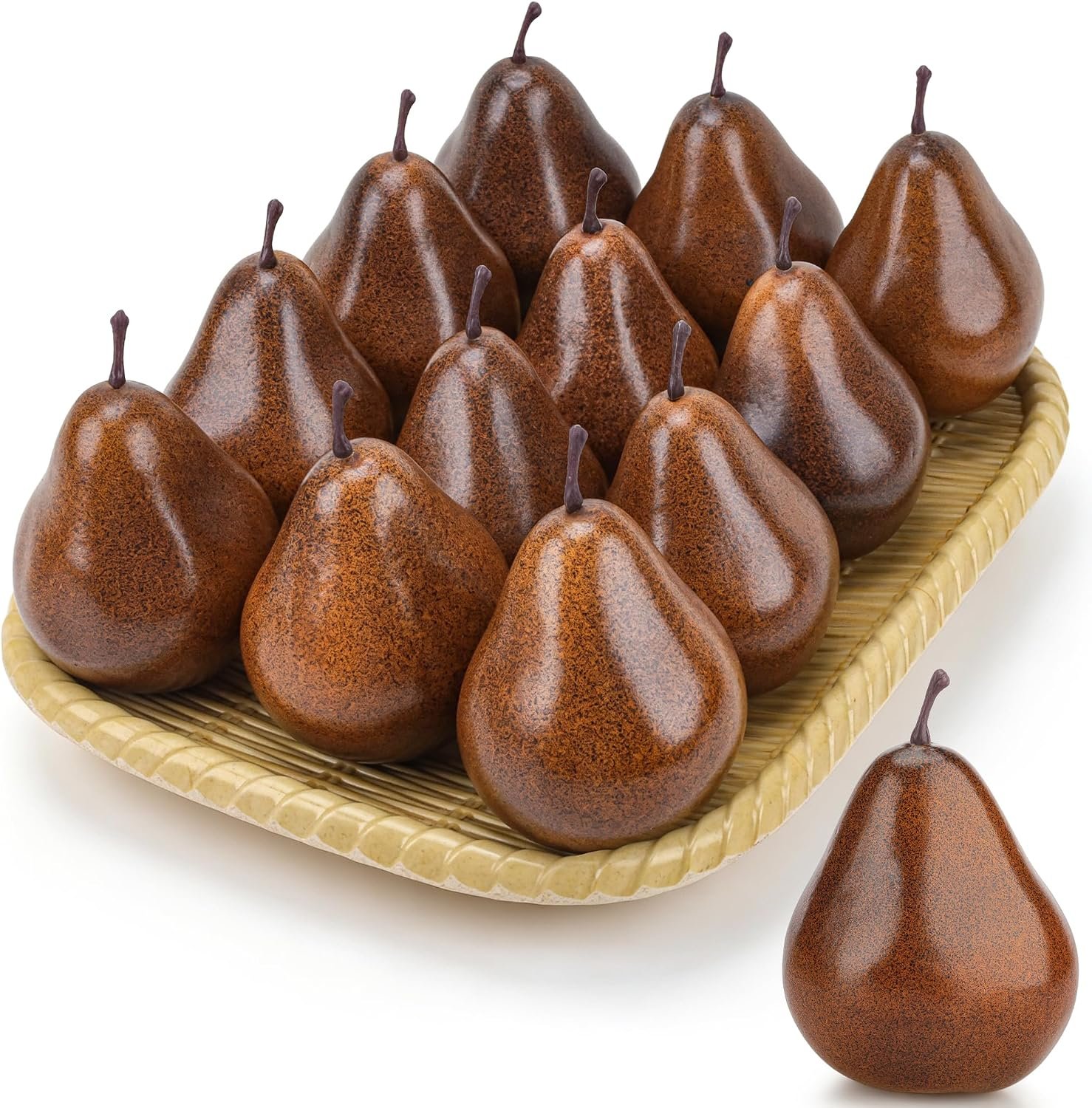 Faux Brown Pears, 12-Piece Set