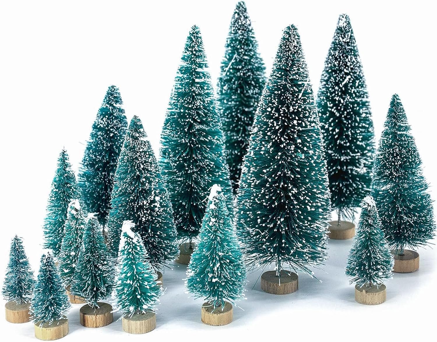 LOVEINUSA 40 Pack Mini Bottle Brush Christmas Trees, 5 Sizes