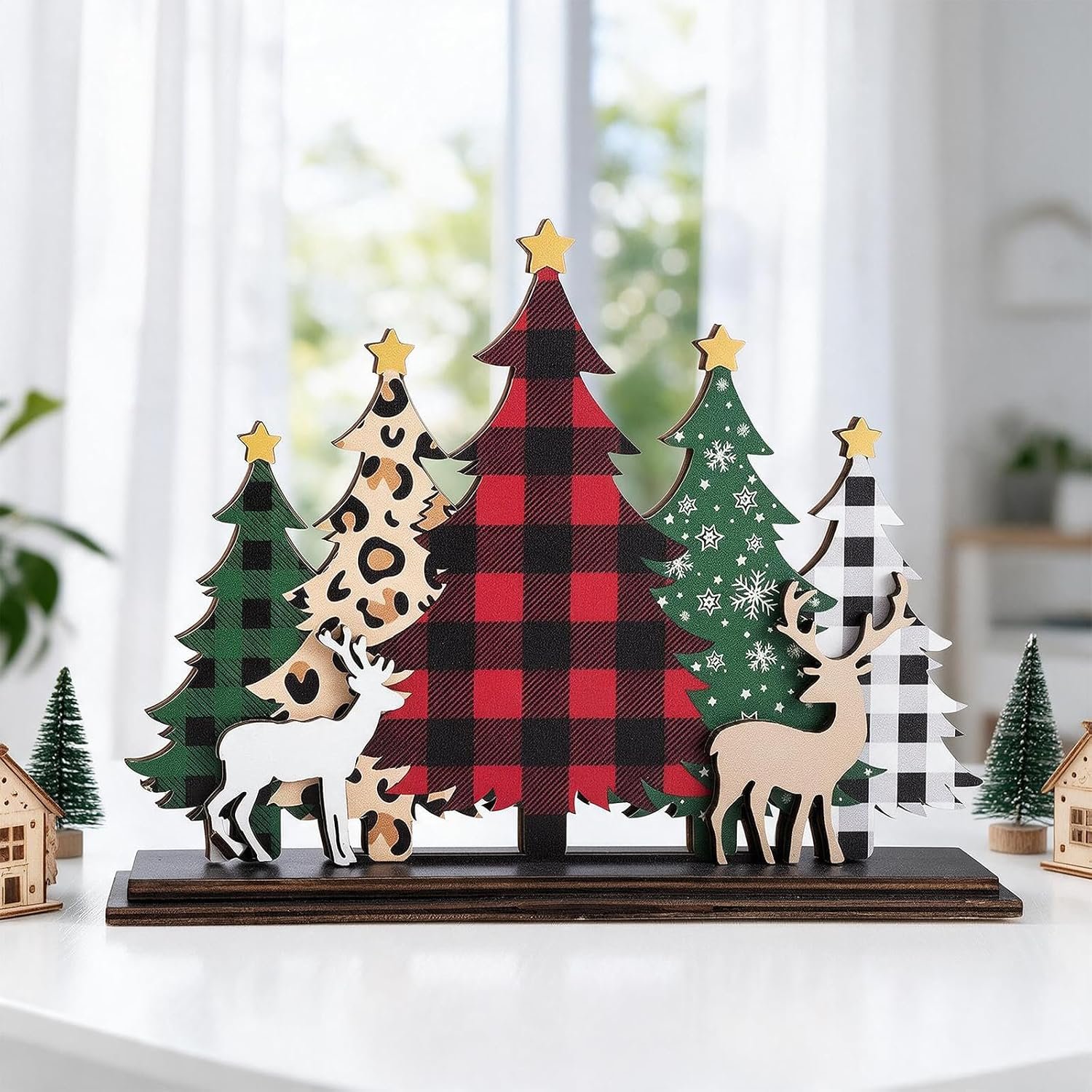 Wooden Christmas Tree Sign for Mantel, Shelf and Tabletop