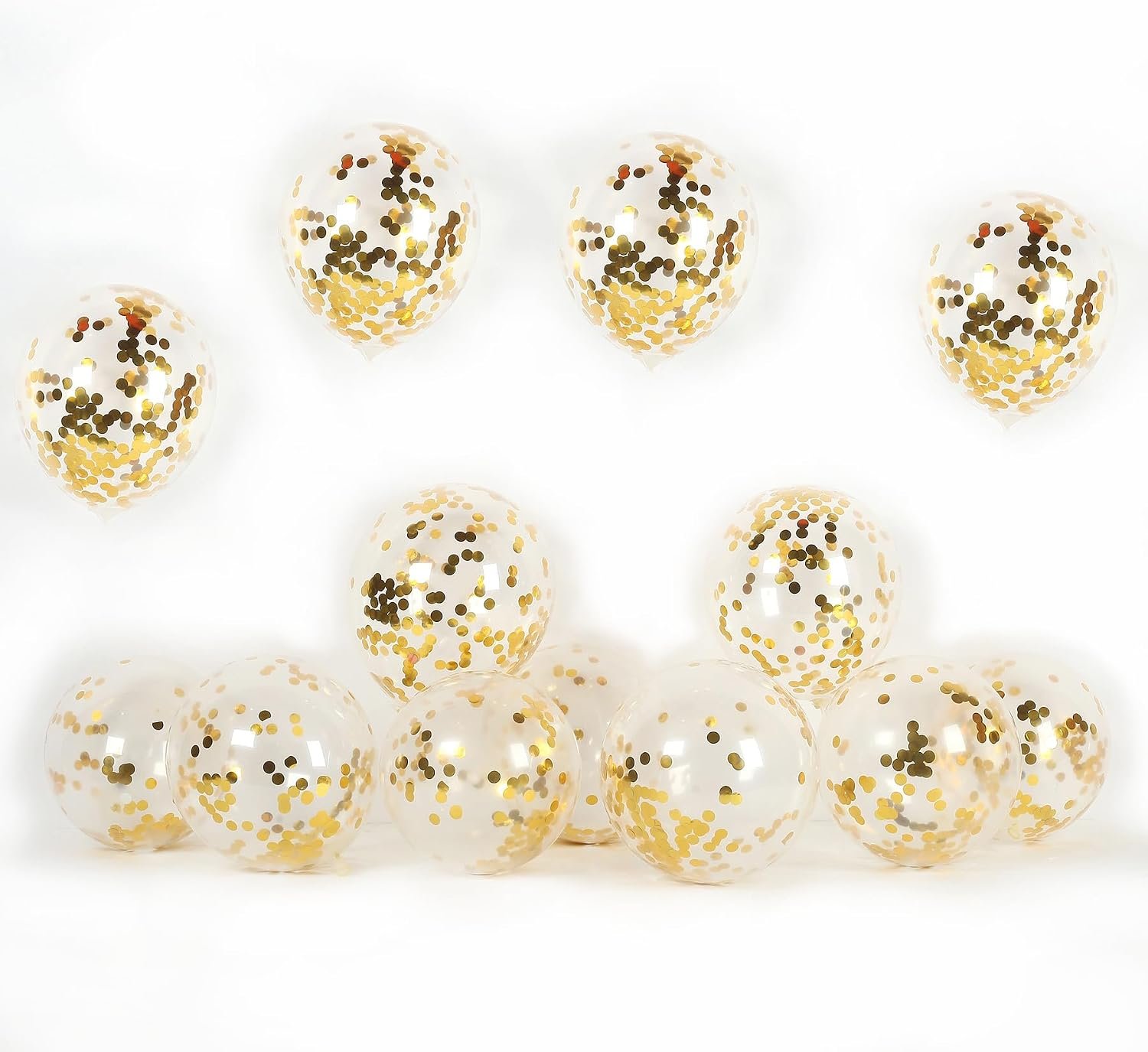 Clear Balloons with Gold Confetti, 12-Inch