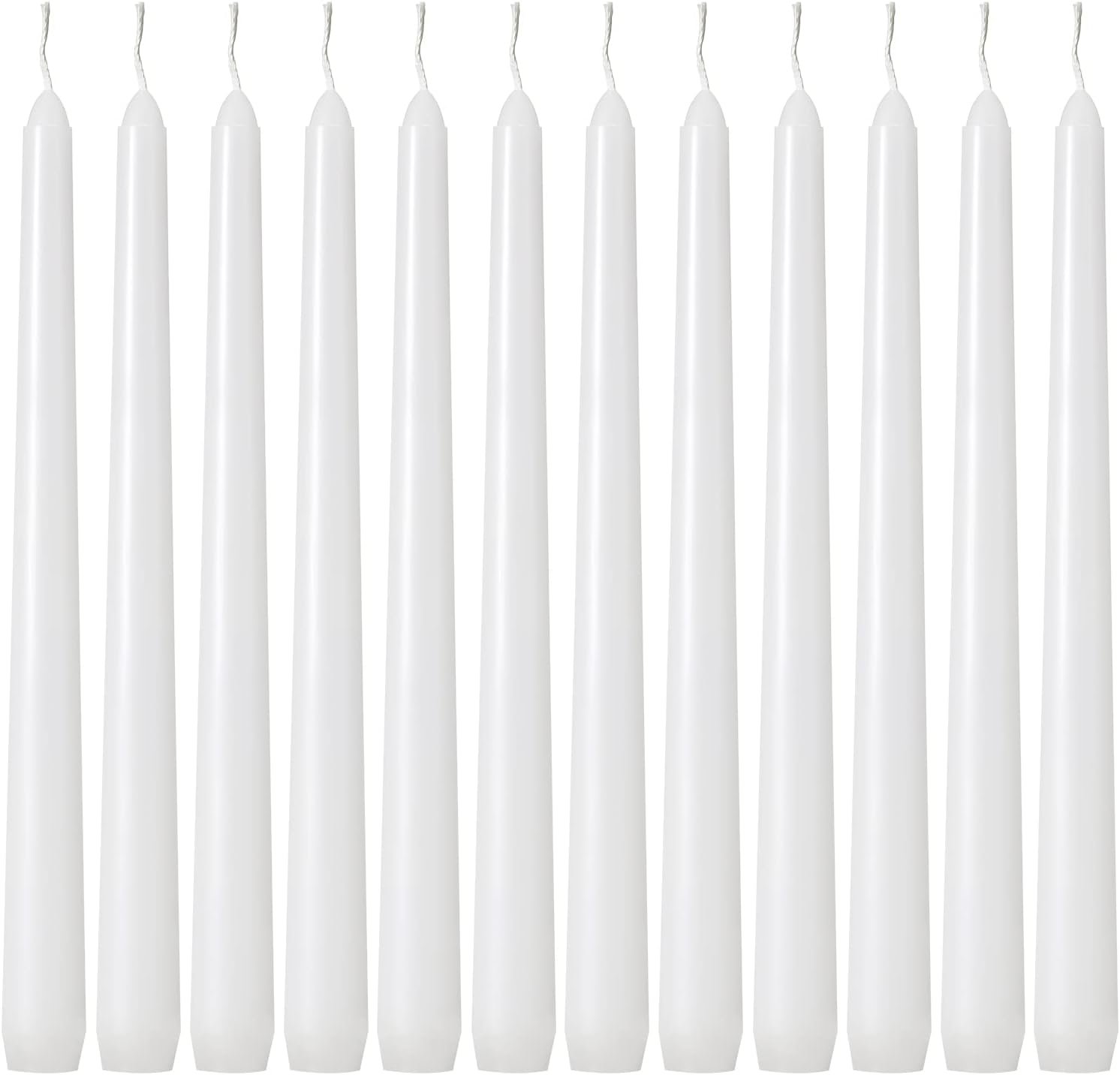 Kedtui Taper Candles, 10 inch Dripless, Set of 24 White