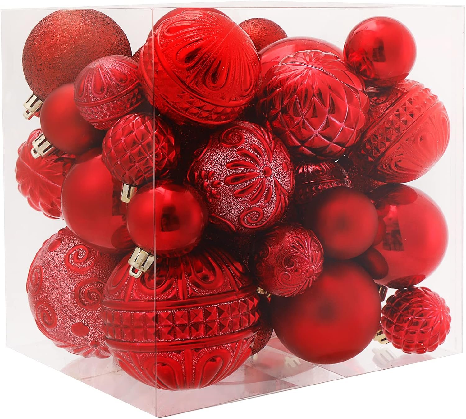Red Christmas Ball Ornaments, 36pcs Shatterproof Set