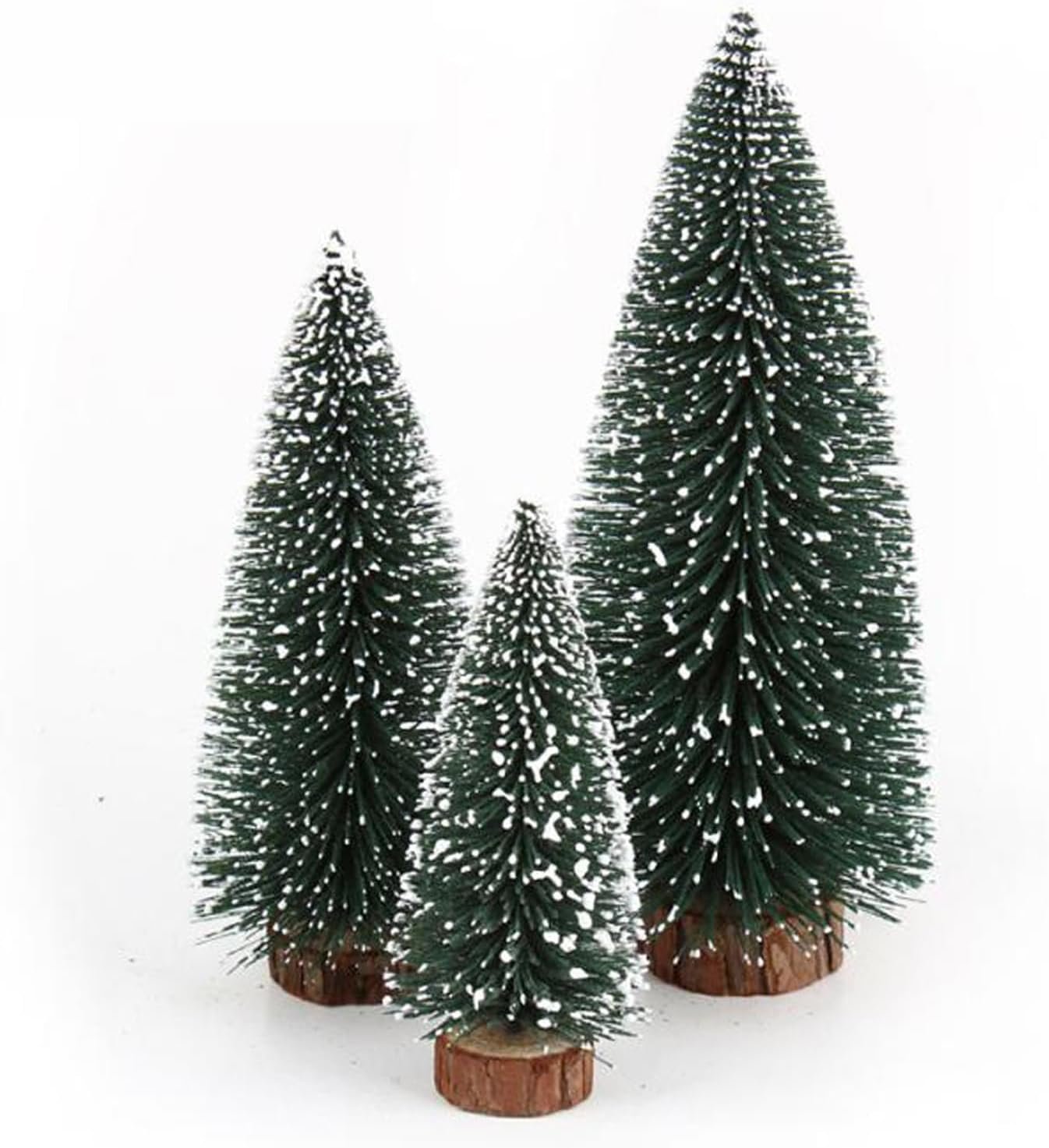 Arakulago Large Bottle Brush Christmas Trees, 3Pcs Snow Flocked