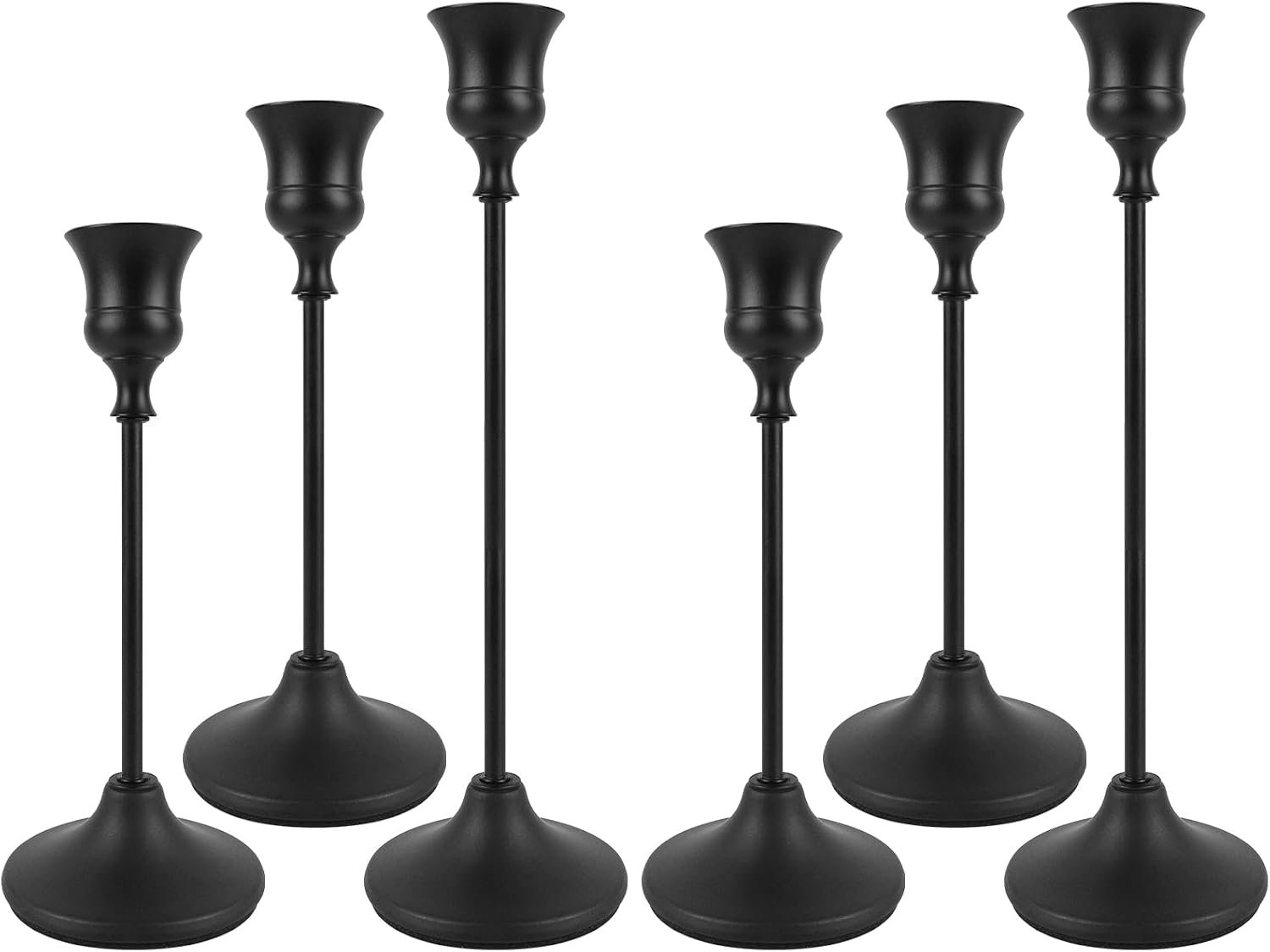 AUMAYCO Brass Gold Candlestick Holders, Set of 3