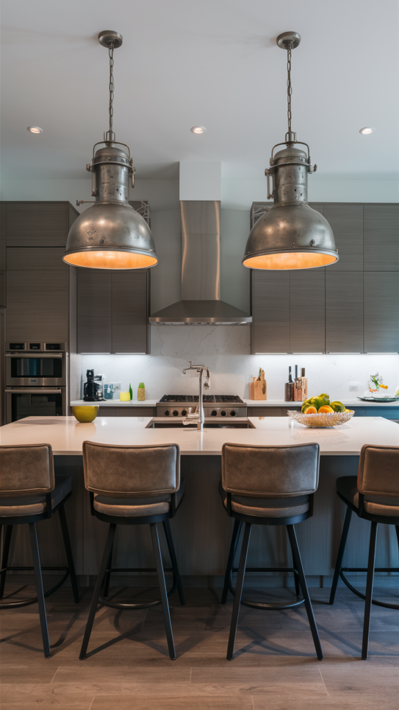 kitchen with pendant lights