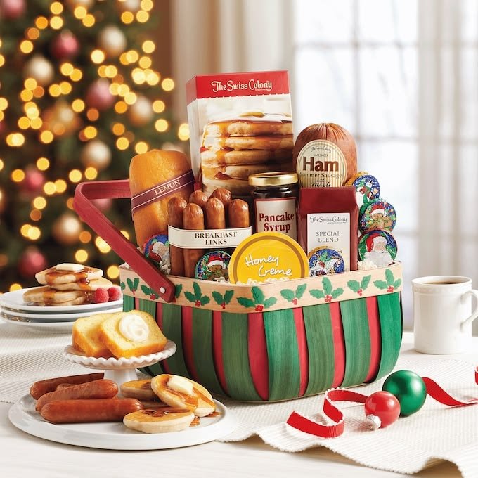 Christmas breakfast and brunch gift basket for the holidays