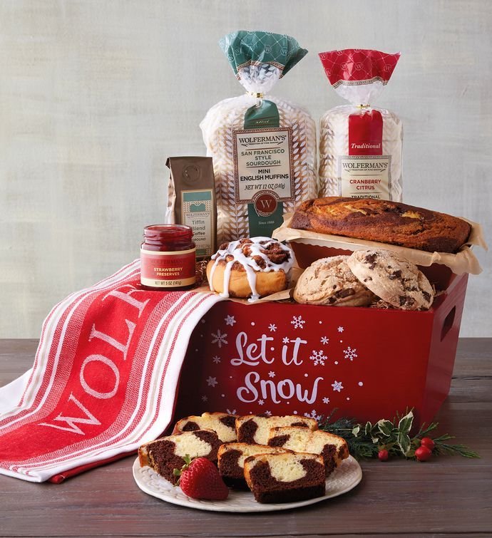 Gourmet snack Christmas gift crate with bakery treats