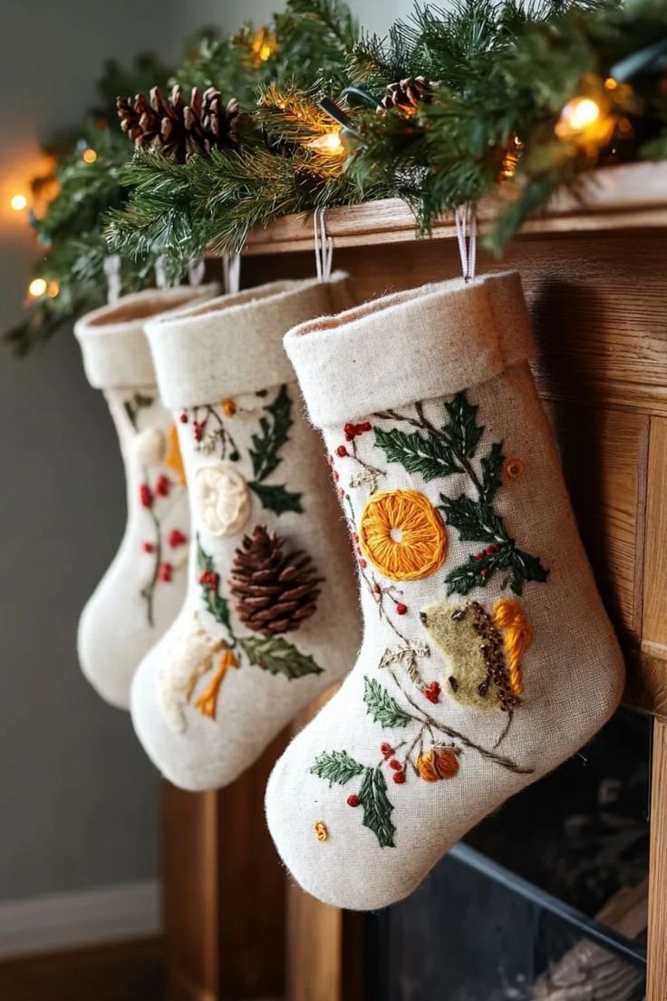 Personalized Christmas stocking with a handwritten name