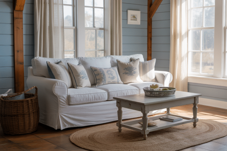 Blue Farmhouse Living Room Ideas for a Relaxing Space