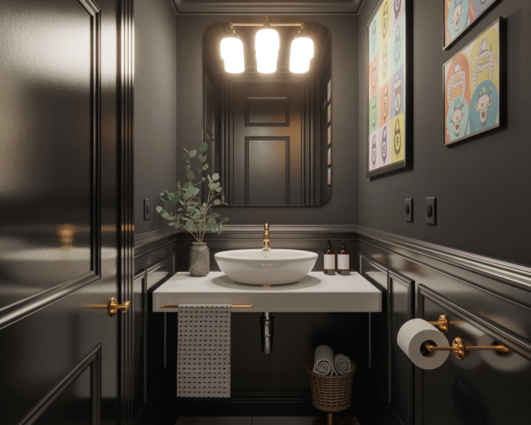 12 Black Powder Room Ideas