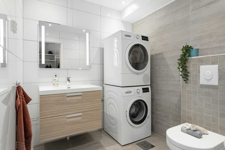17 Stacked Laundry Room Ideas That Actually Make Sense